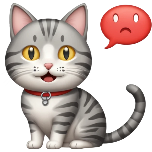 A cat meowing I miss you emoji
