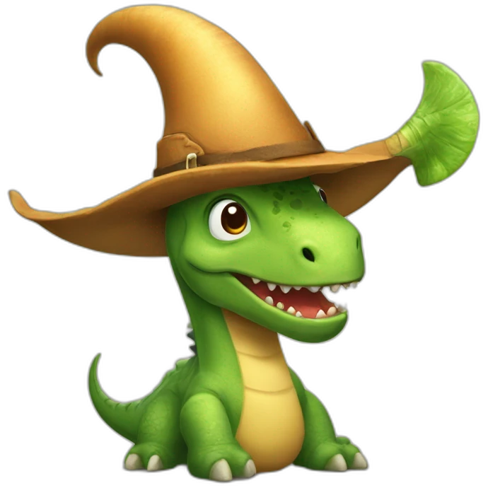 a dinosaur with a horn and a boot on his head emoji