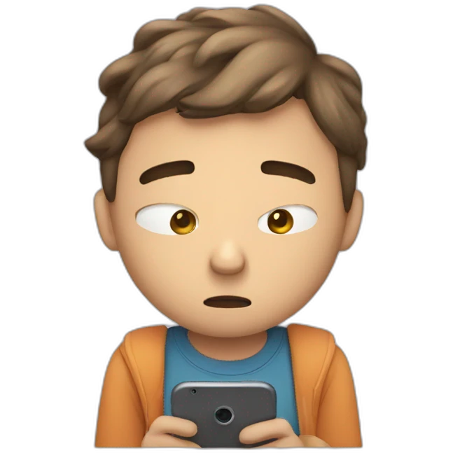 sad person looking at their phone emoji