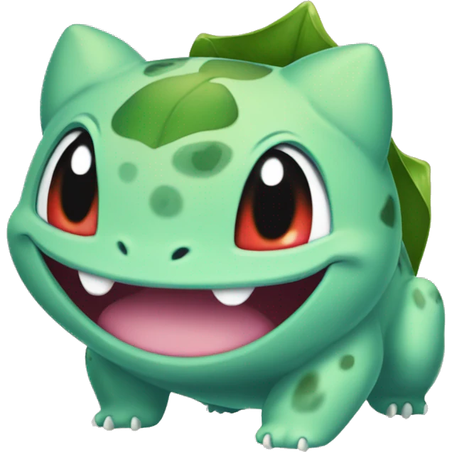 Bulbasaur peeking over leadge emoji