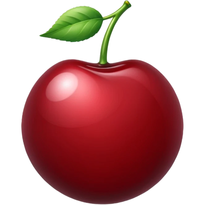 metallic dark red cherry candy emoji