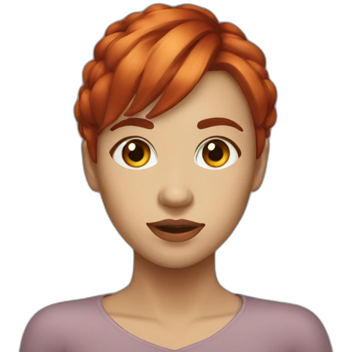 Makima,red-hair,gold-eye,Single ponytail, bangs emoji