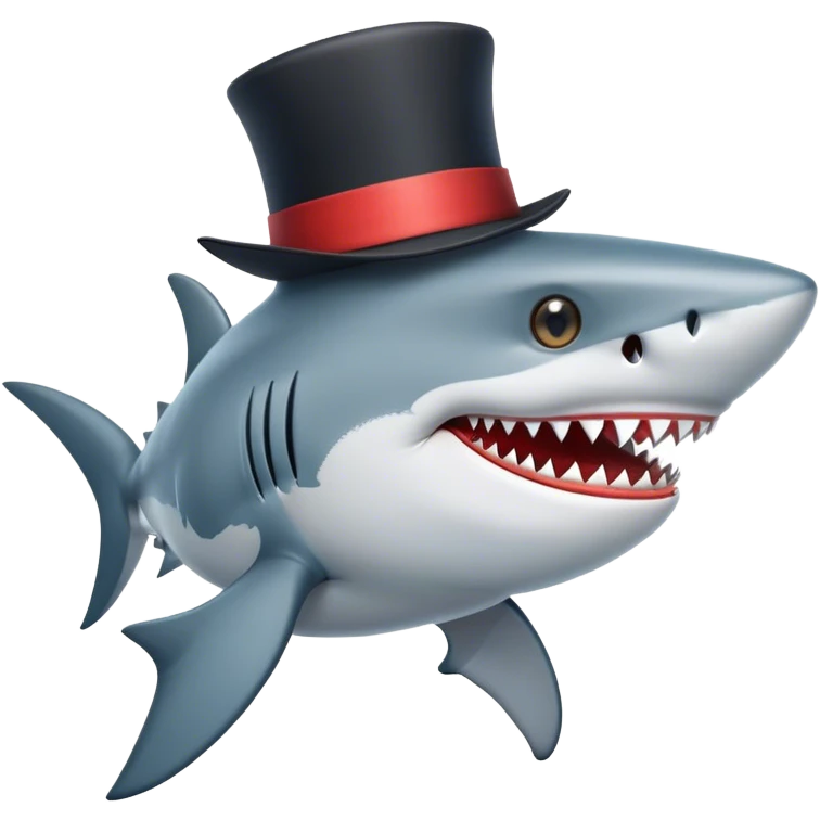 Shark with tophat emoji