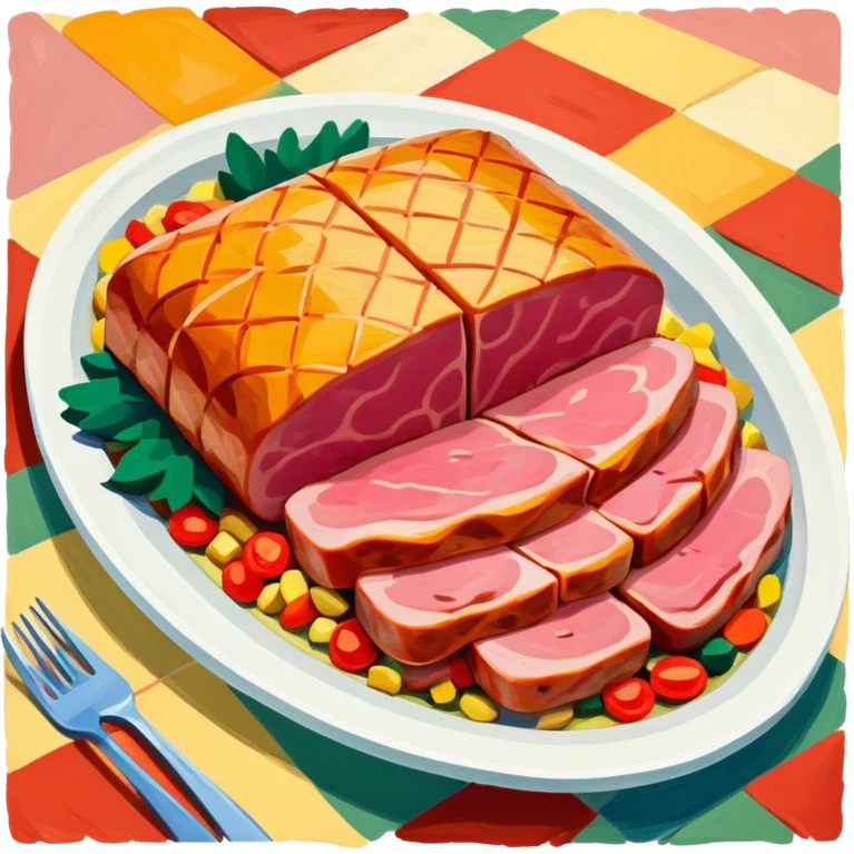 henry matisse style spam meat landscape emoji