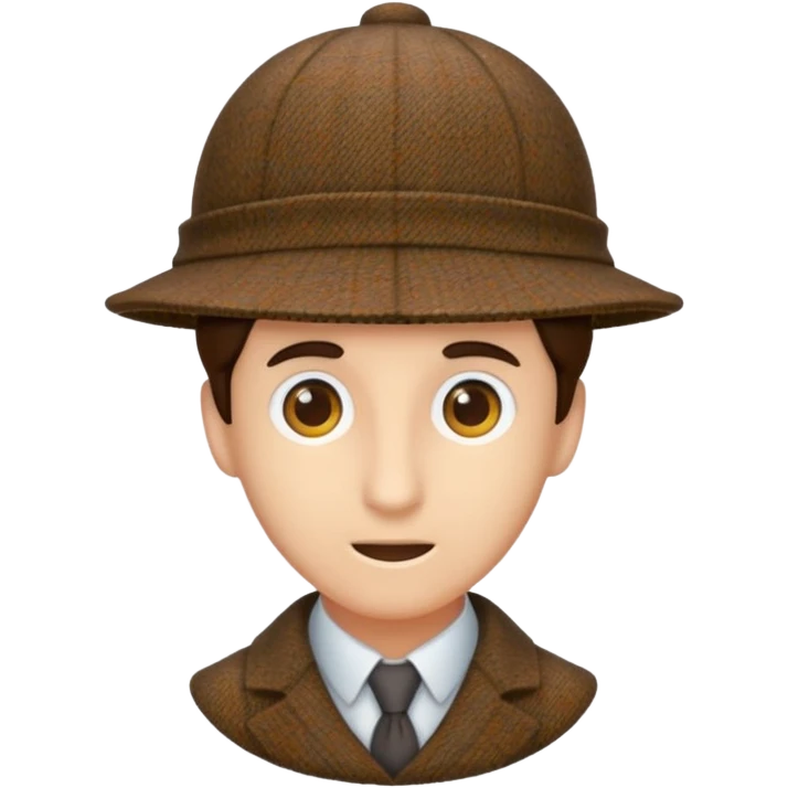 deerstalker hat two brims emoji