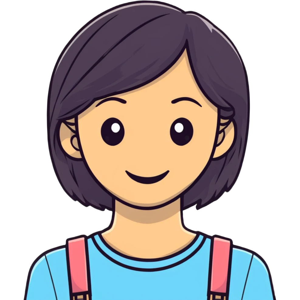 young adult woman with smile emoji