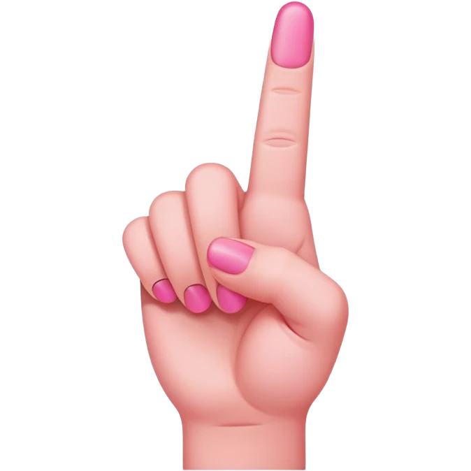 Pink middle finger emoji