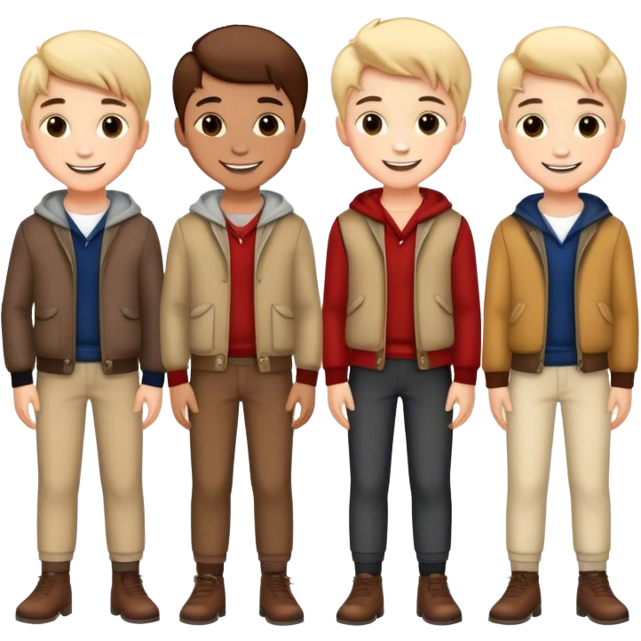 smiling boys in stylish outfits emoji