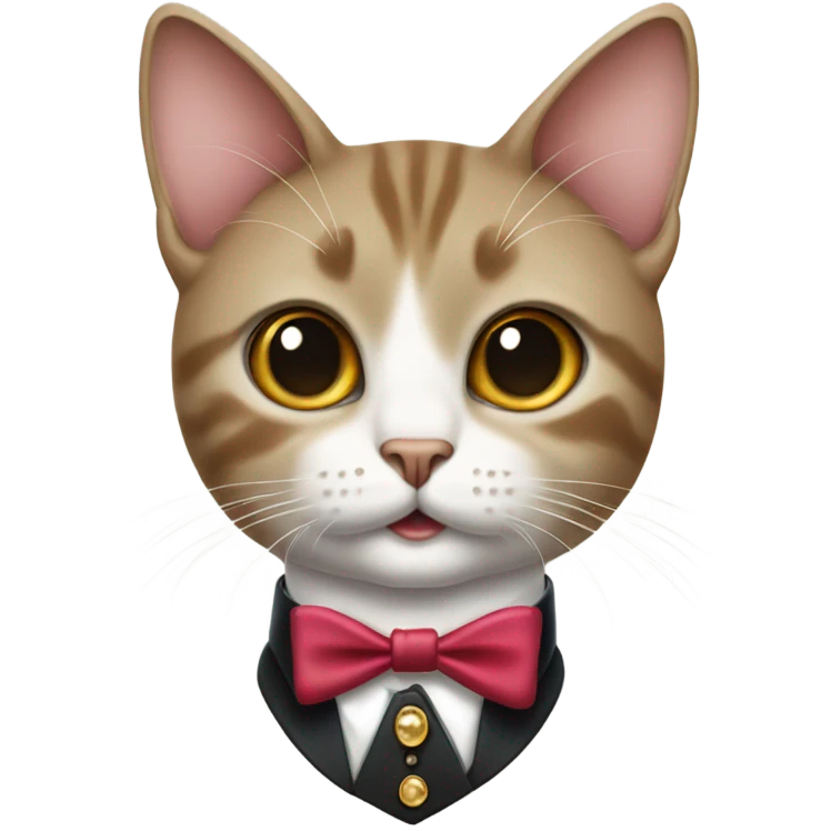 cat wearing fancy outfit emoji