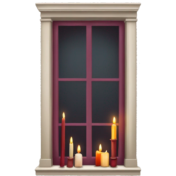 Books and candles entering for a window burgundy emoji