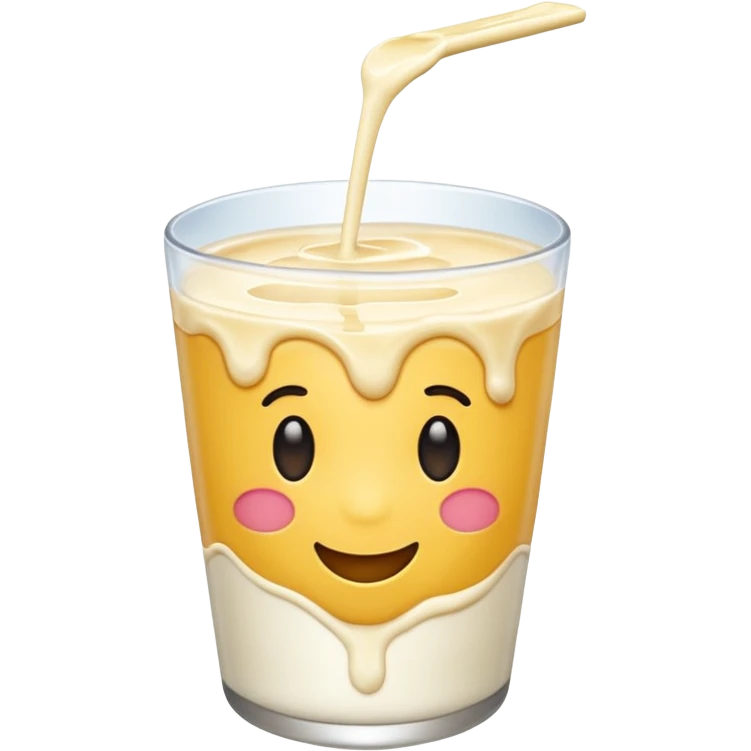 Emoji with milk flowing emoji
