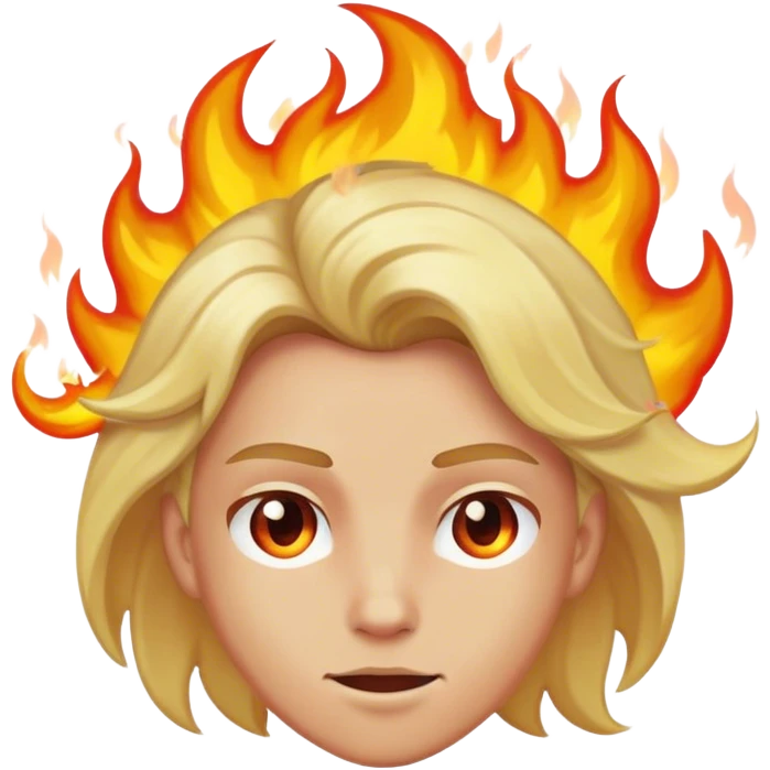 blond with hair on fire emoji