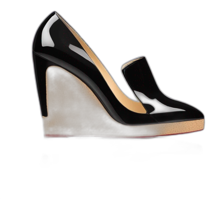 WEDGE heel LOUBOUTIN black PATENT emoji