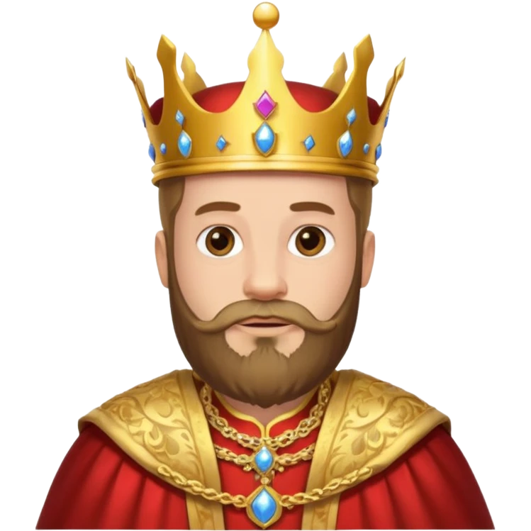 Bearded King, King with golden beard and ornate crown. emoji