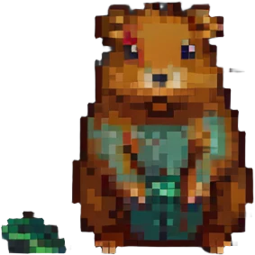 capybara sitting minimal details pixel art style emoji