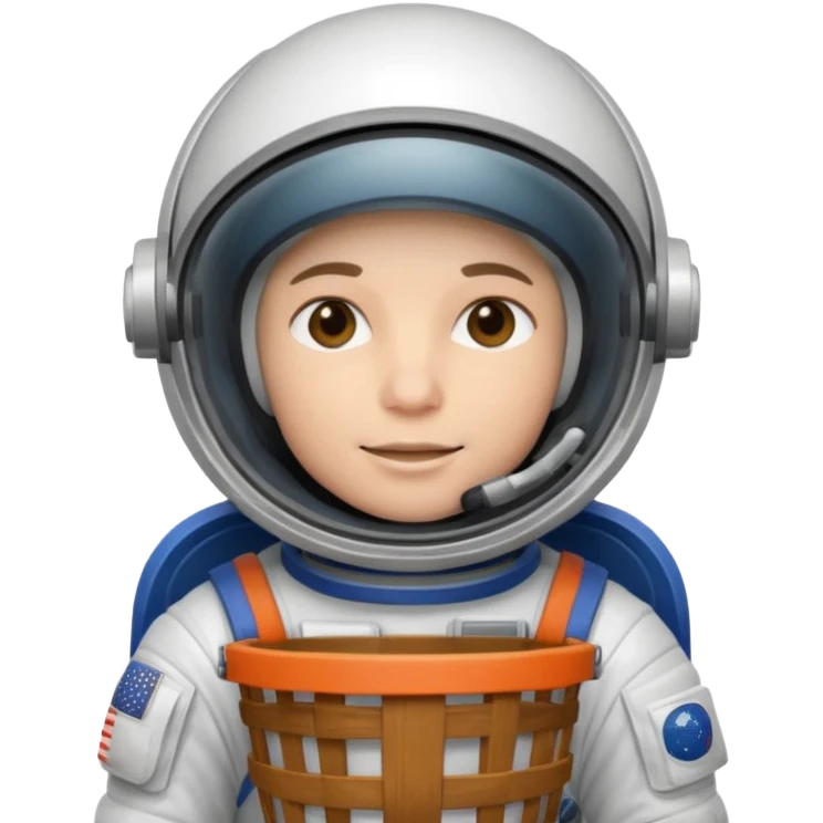 astronauta con casco cerrado, con canasta vacía emoji