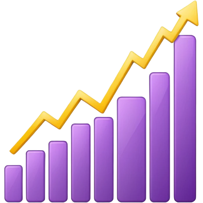 A purple and yellow line chart emoji