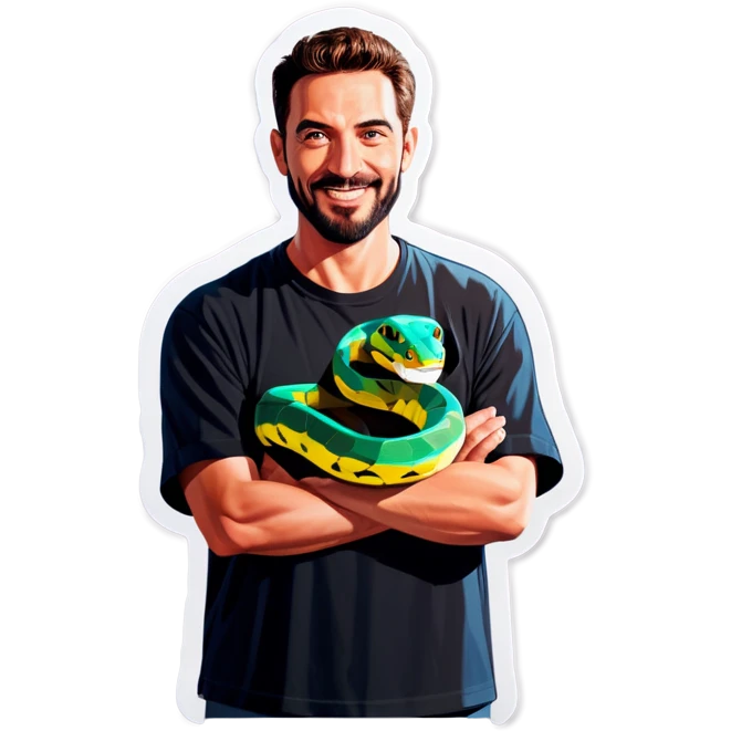 Guy with snake emoji