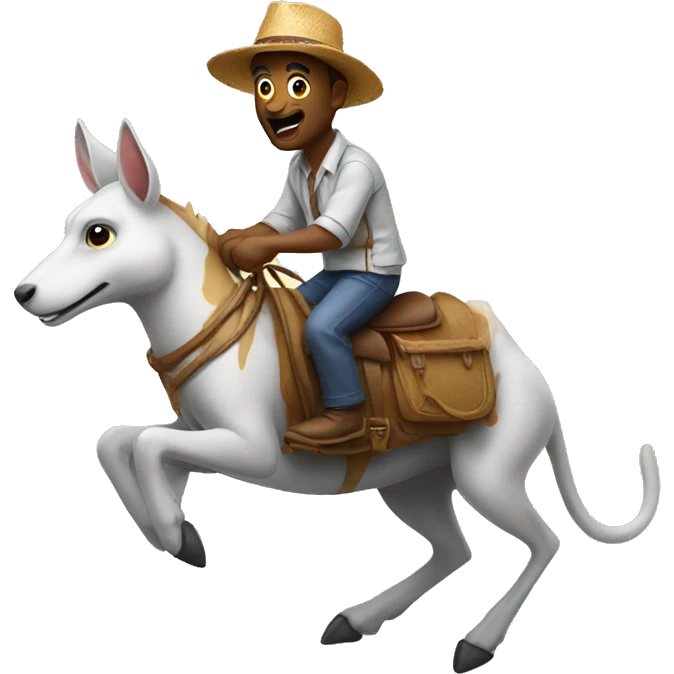 Man riding a kangooroo emoji