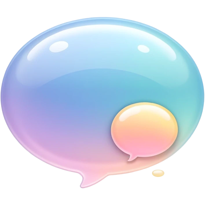Pastel colors talking bubble with elipses emoji