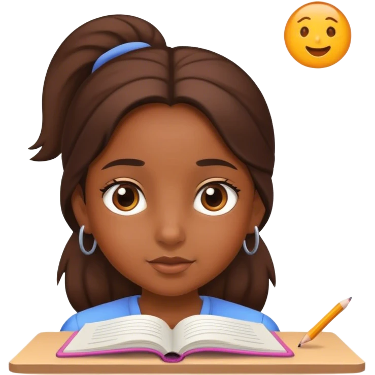 girl learning for school emoji