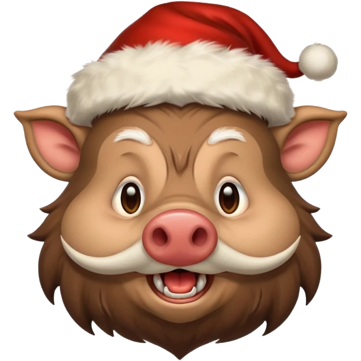 Santa Claus as a wild boar emoji