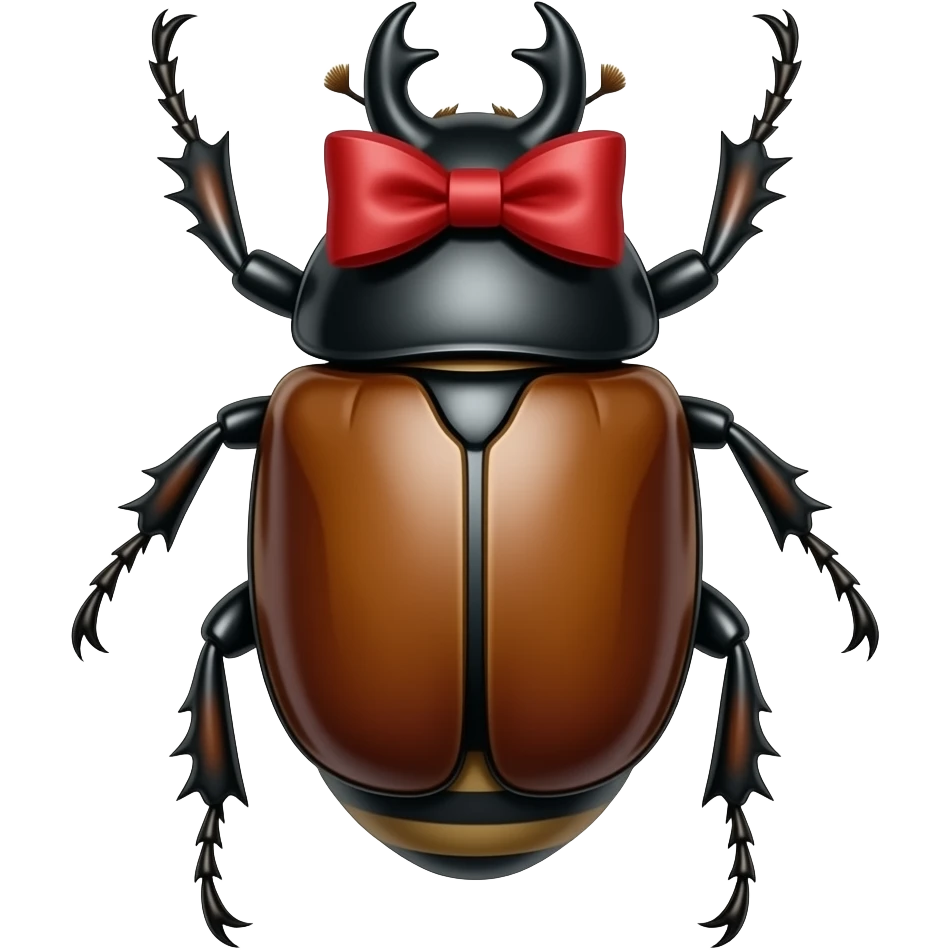Can I have a beetle with a bow on his head? emoji