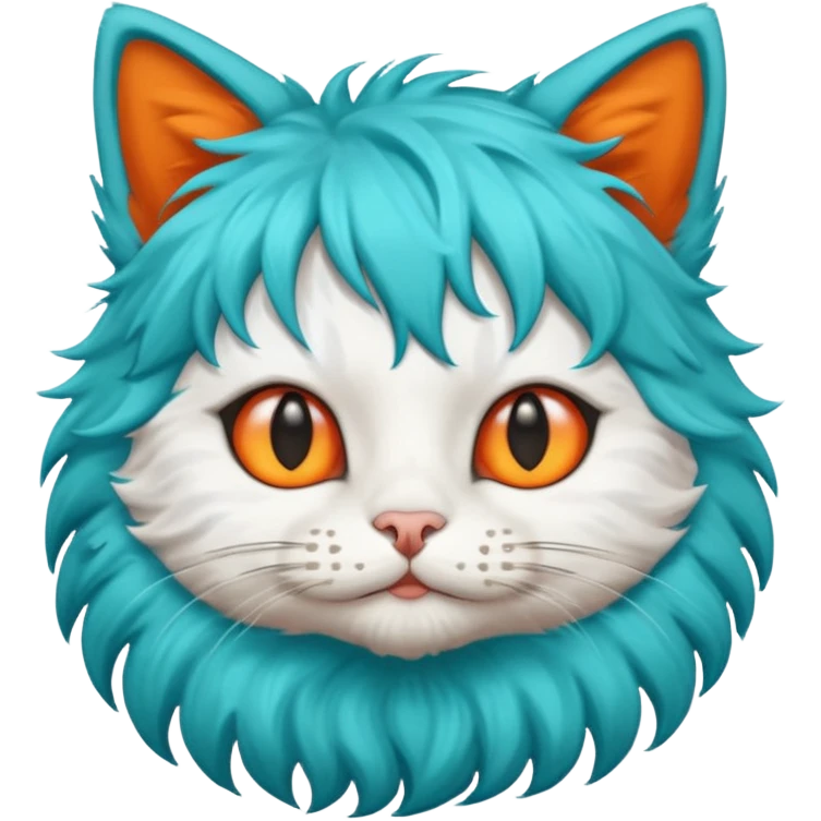 cat with turcoise hair emoji