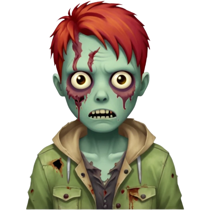 Zombie with red hair emoji