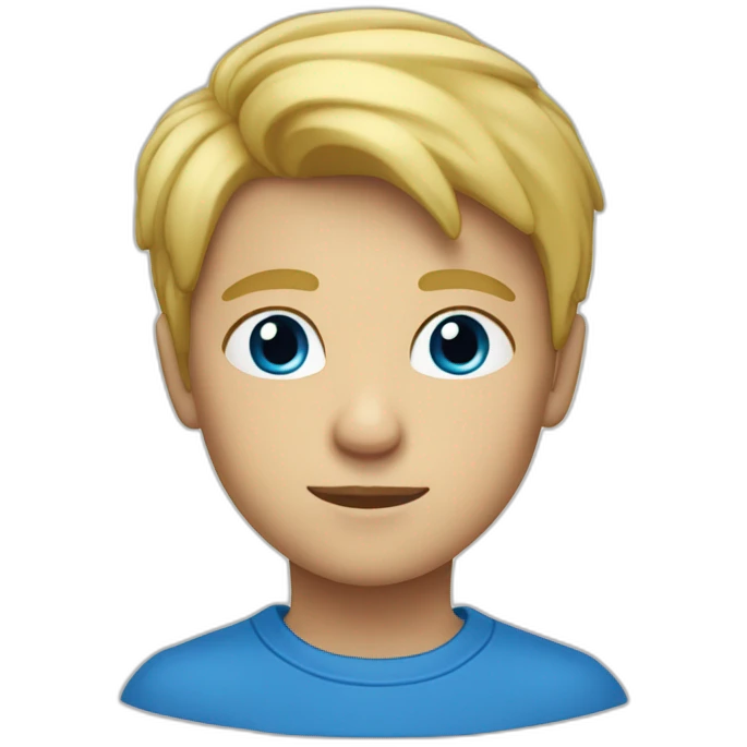 Garçon blond au yeux bleu qui porte d emoji