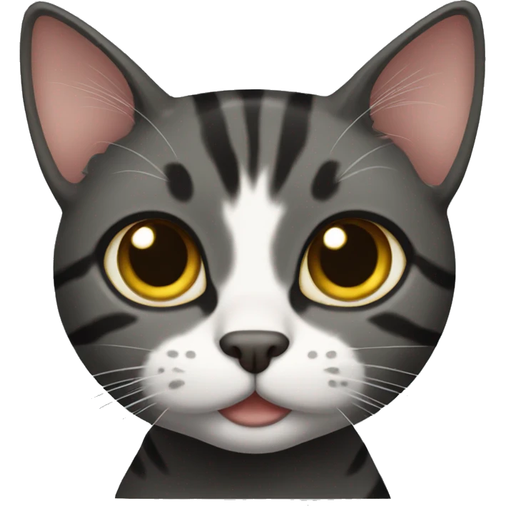 black tabby cat emoji