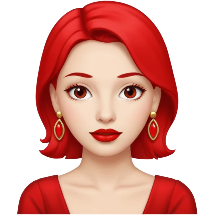 kırmızı küpeli kadın emoji