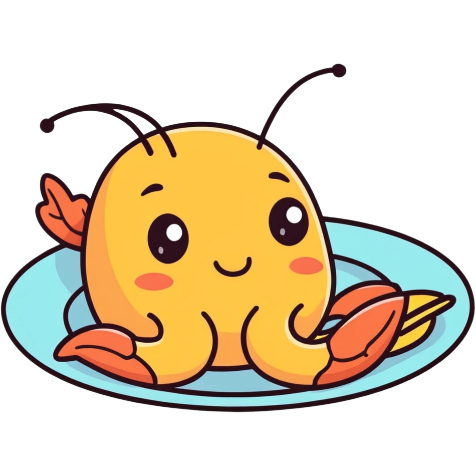 A fried shrimp crying  emoji