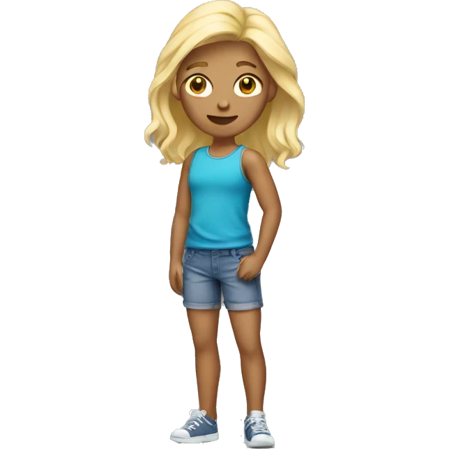 Blond wearing shorts  emoji