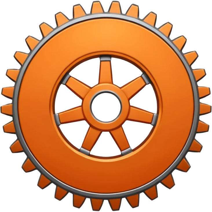 Orange gear stretched out in width emoji