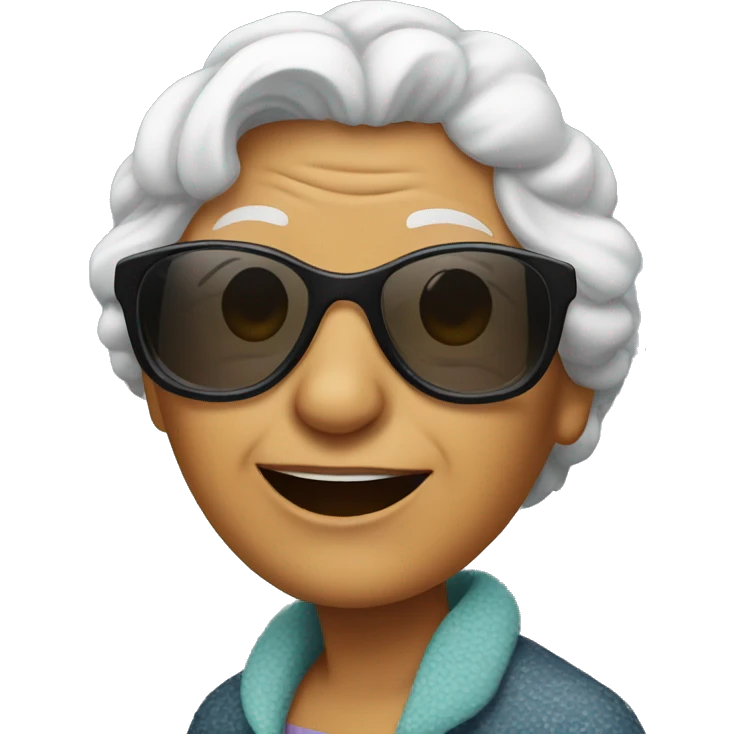 grandma with cool sunglasses emoji
