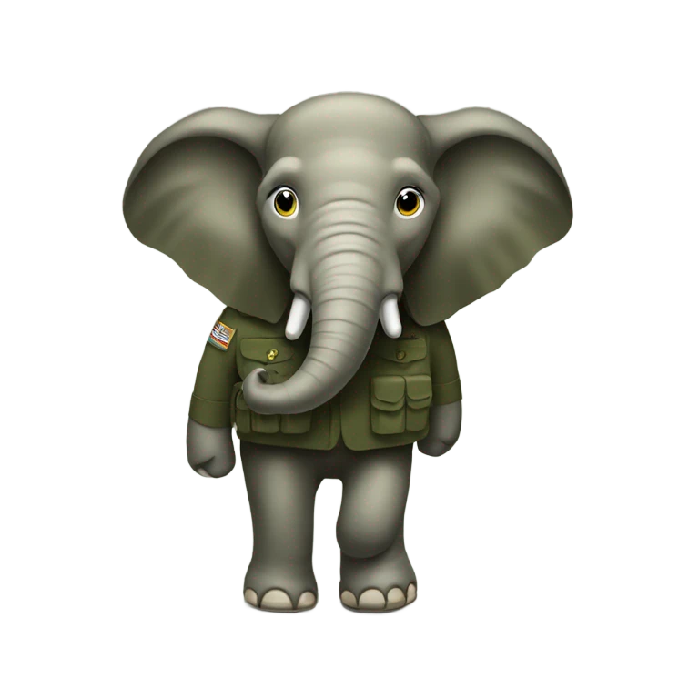 elephant in army emoji