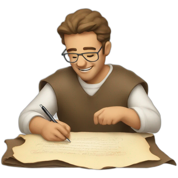 guy signing a parchment emoji
