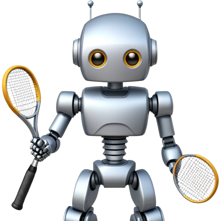 Robot with tennis racket emoji