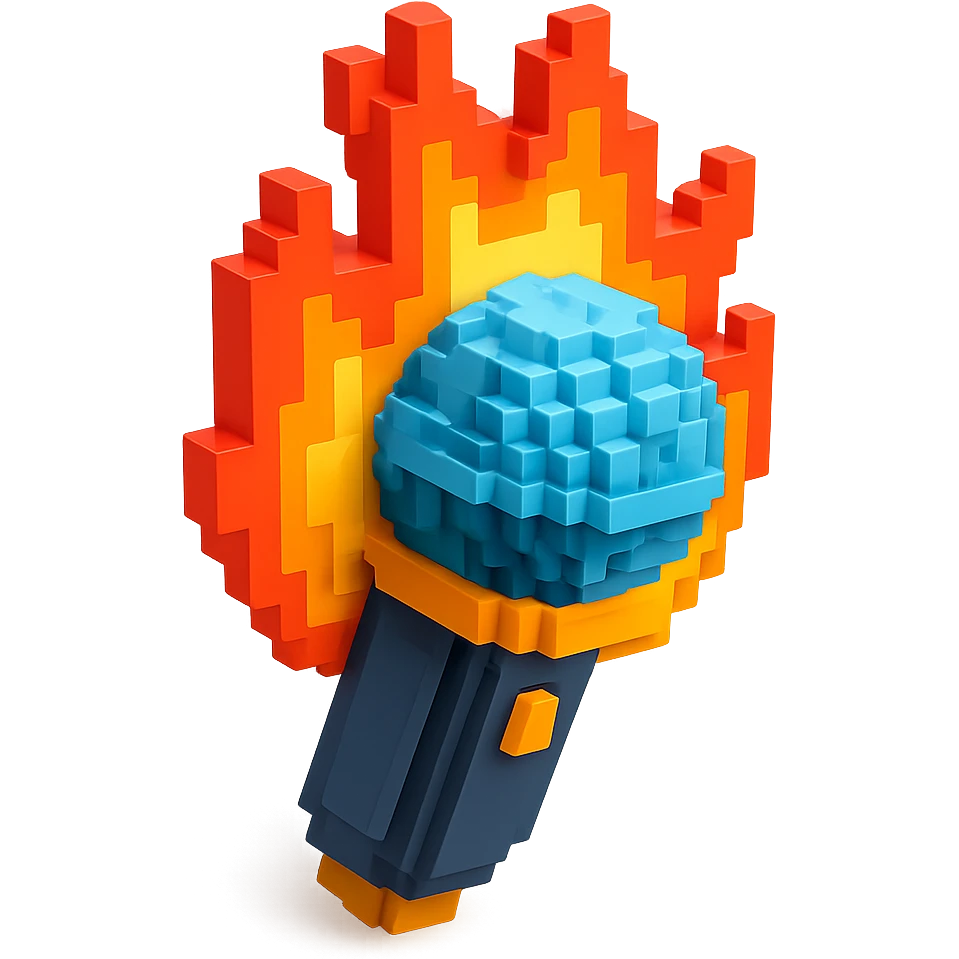 microphone on fire emoji