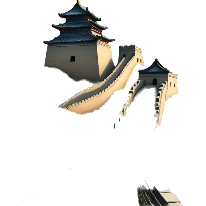 great wall with chinese temple emoji