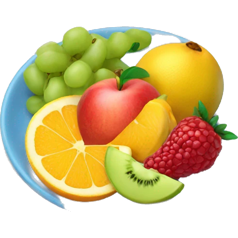 Plate with fruit mix emoji