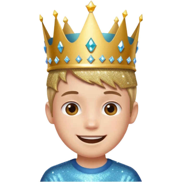 blue Boy glitter crown emoji