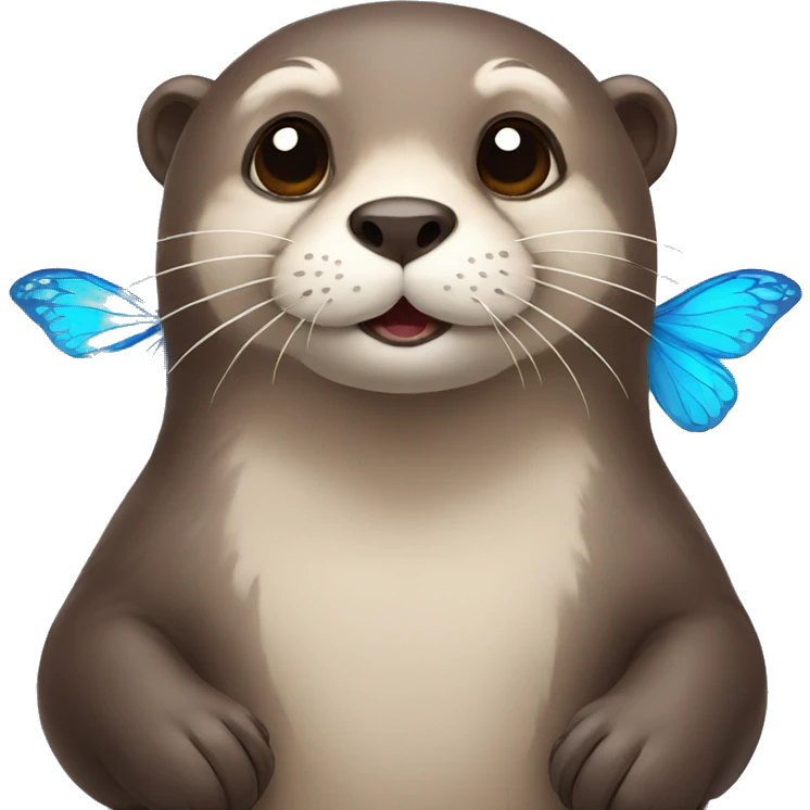 Otter with butterfly wings emoji