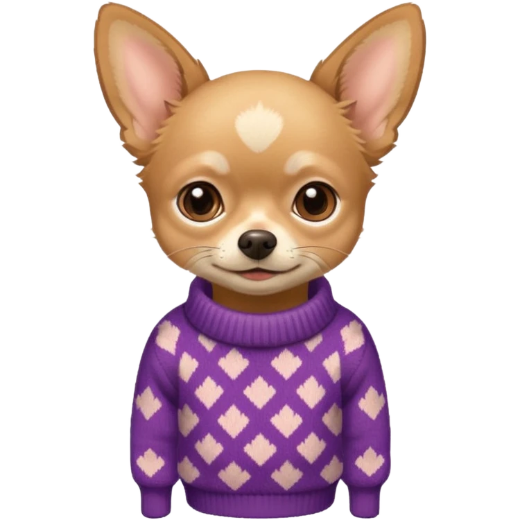 Tan chihuahua wearing a sweater emoji