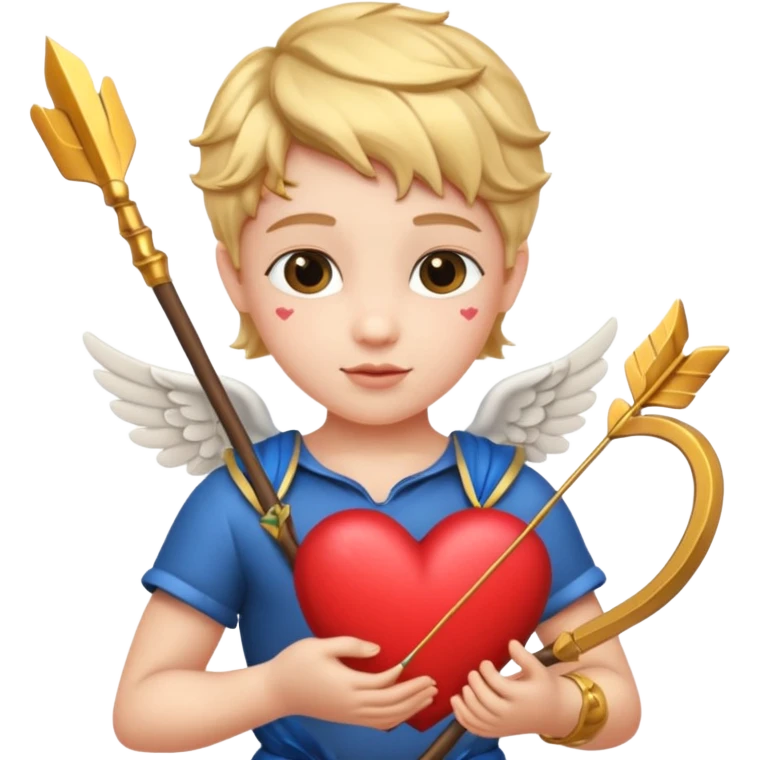 Realistic Cupid holding his heart bow emoji