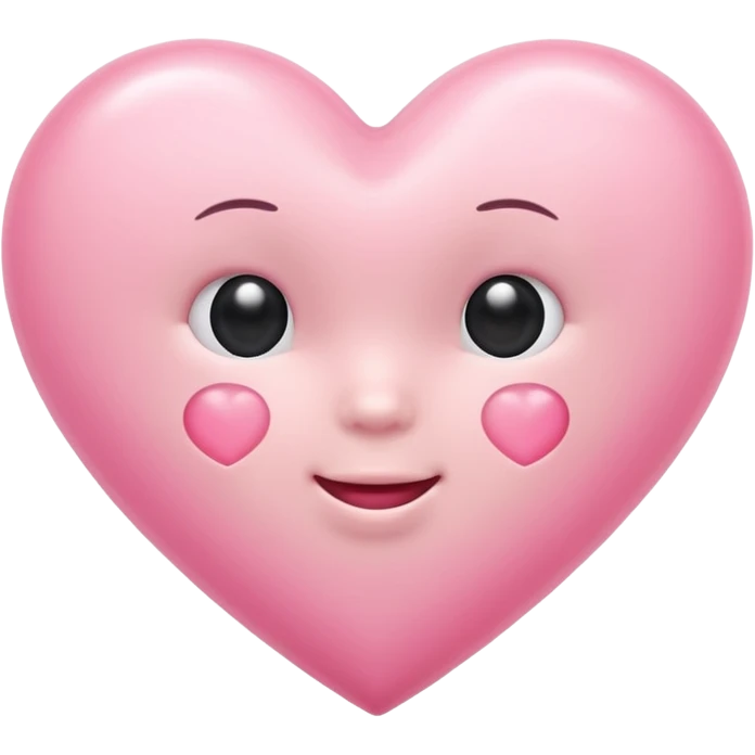 A baby pink heart shape in iOS emoji style, 3D icon, plastic texture, soft reflection, minimalist design. emoji