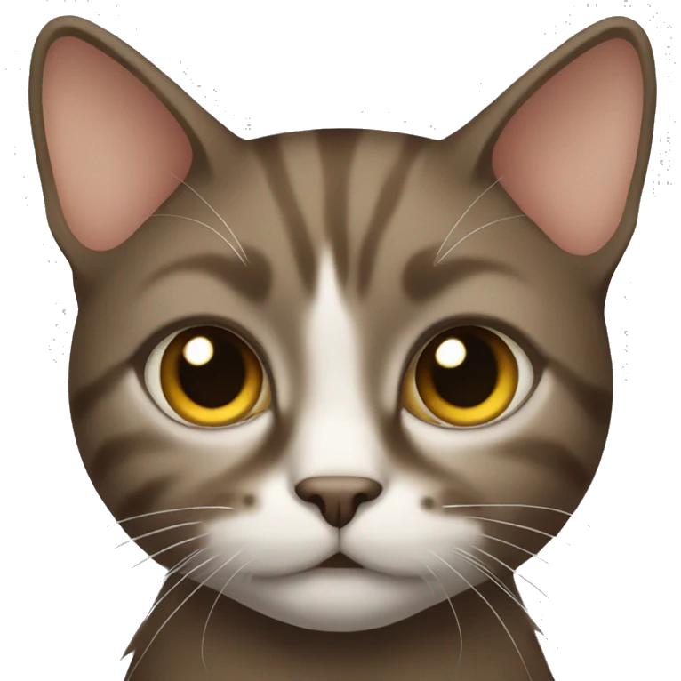 Cat with one eye, brown hair emoji