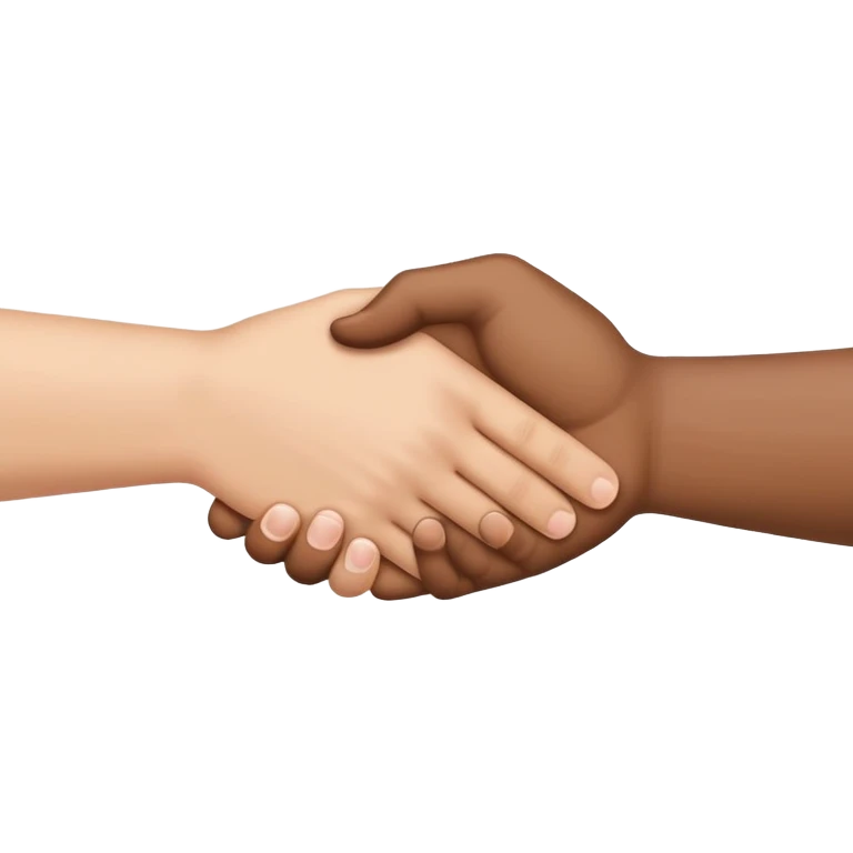 handshake emoji with one caucasian hand and one indian hand emoji