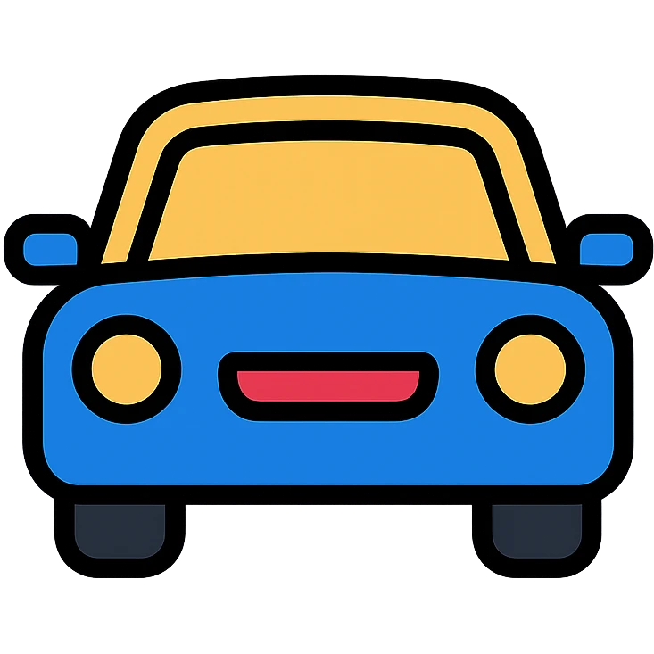 car, modern icon style, simple, recognizable, minimal details, suitable for app or website use emoji